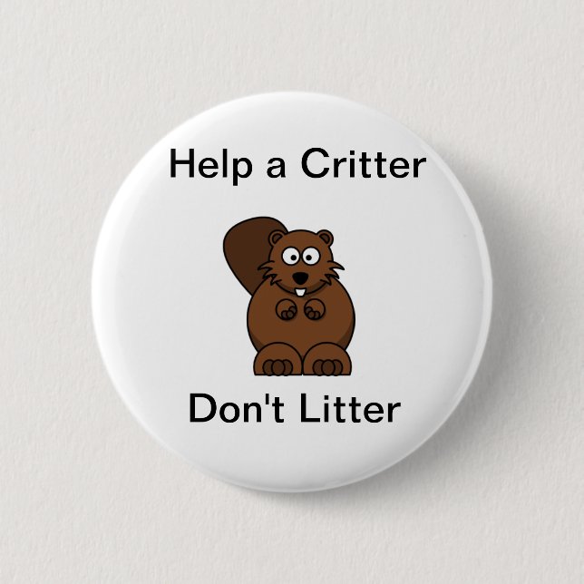 no littering 6 cm round badge (Front)