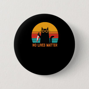 No Lives - Funny Halloween Cat Sticker 6 Cm Round Badge