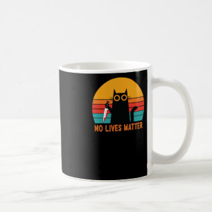 No Lives - Funny Halloween Cat Sticker Coffee Mug