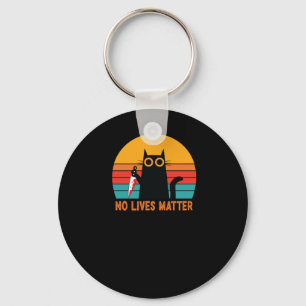 No Lives - Funny Halloween Cat Sticker Key Ring