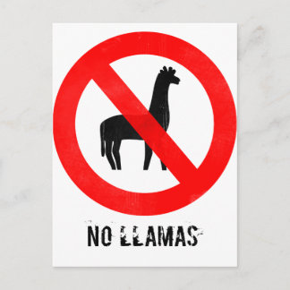 No Llamas Postcard