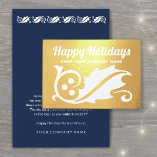 No Logo Christmas Holly Company Happy Holidays Foil Card