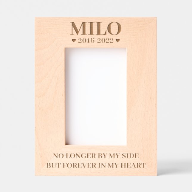 No Longer By My Side But Forever in My Heart Pet  Etched Frames (Front)