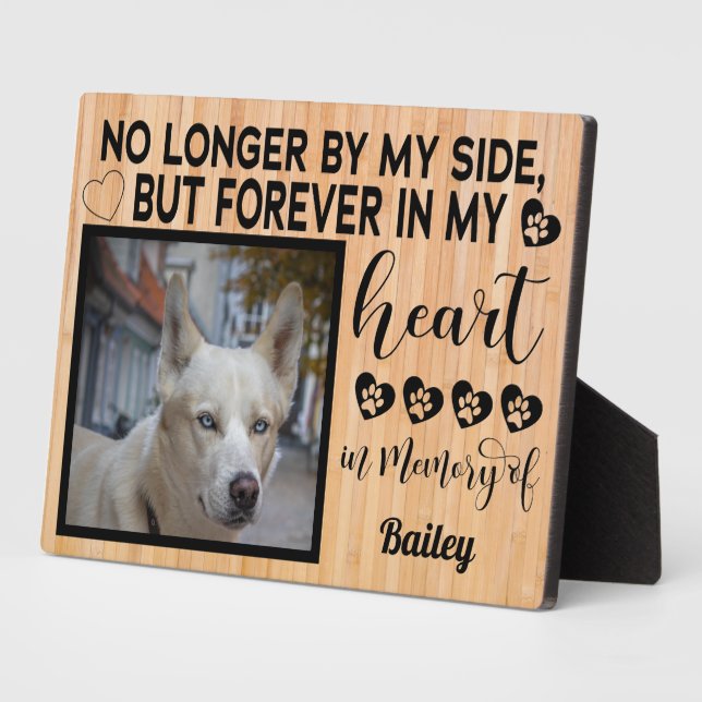 No Longer by My Side, Dog Memorial – Custom Photo Plaque (Side)