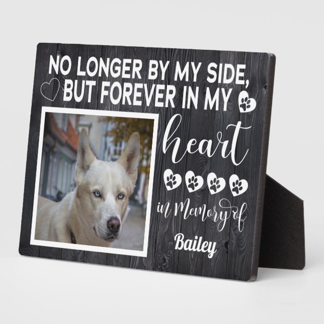 No Longer by My Side, Dog Memorial – Custom Photo Plaque (Side)