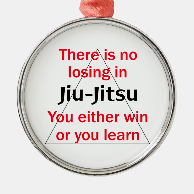 No Losing In Jiu Jitsu Metal Tree Decoration (Front)