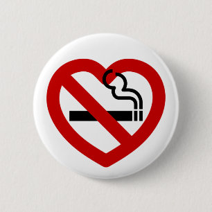 No Love For Smoking Sign 6 Cm Round Badge