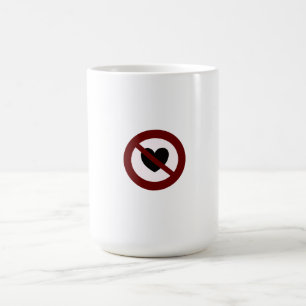 No love heart sticker  coffee mug