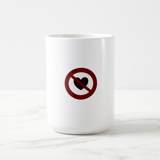 No love heart sticker  coffee mug (Center)