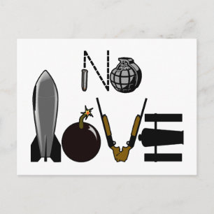 No Love War Weaponry Postcard