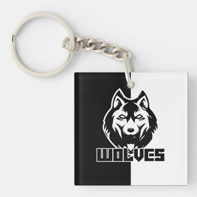 NO LOVES Wolf Keychain (Front)