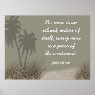 No Man An Island - John Donne Quote - Art Print