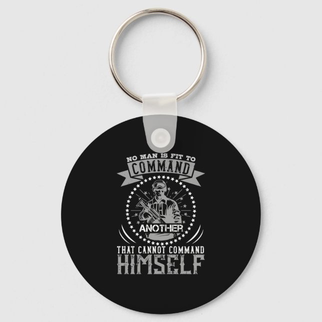 No Man Is Fit To Command Key Ring (Front)