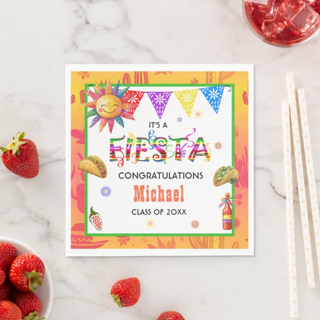 No Manches It's A Fiesta Graduation Party Napkin (Insitu)