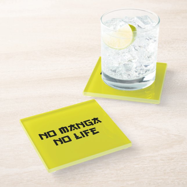 NO MANGA NO LIFE GLASS COASTER (Angled)