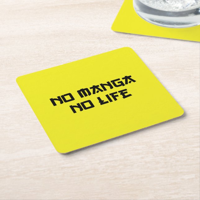 NO MANGA NO LIFE SQUARE PAPER COASTER (Angled)
