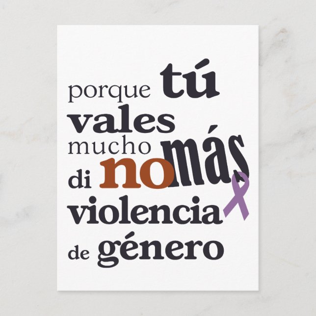 No Más Violencia de Género Postcard (Front)