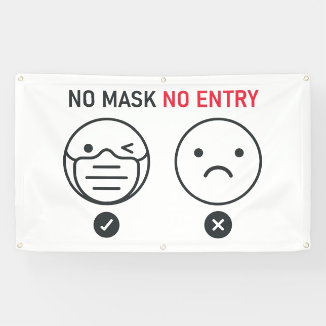 No Mask No Entry Banner (Horizontal)