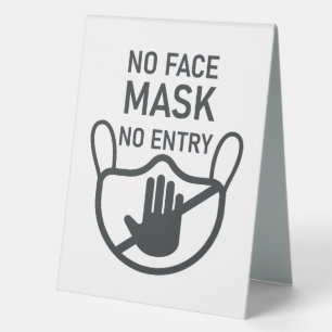 No Mask No Entry Table Tent Sign