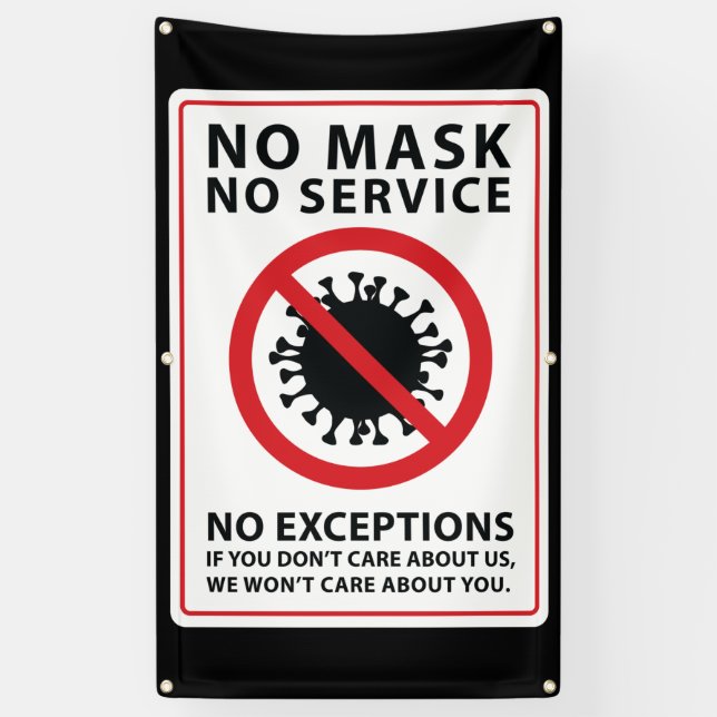 no mask no service no exceptions banner (Vertical)