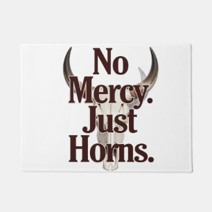 No Mercy Just Horns Longhorn Skull Brutal Bull Doormat