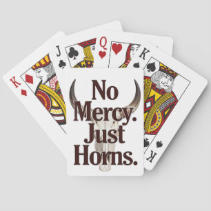 No Mercy Just Horns Longhorn Skull Brutal Bull Playing Cards