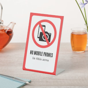 No Mobile Phones Pedestal Sign