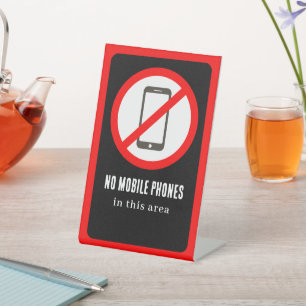 No Mobile Phones Pedestal Sign