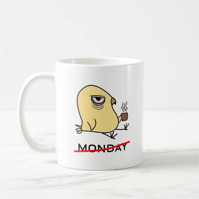 No Monday Early Bird Coffee Lover Ornithologist Coffee Mug (Left)