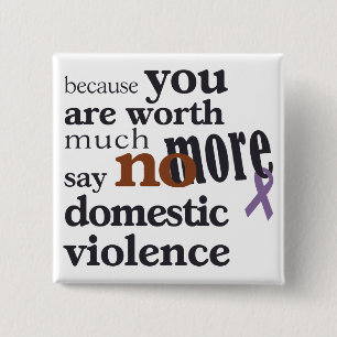 No More Domestic Violence 15 Cm Square Badge