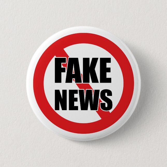 No More Fake News Badge Pin Button (Front)