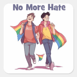 No More Hate LGBT Sticker