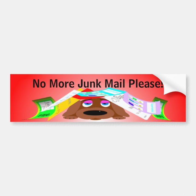 No More Junk Mail Please! Bumper Sticker (Front)