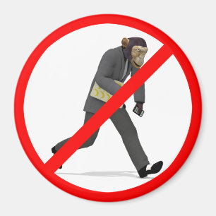 No More Monkey Business Magnet