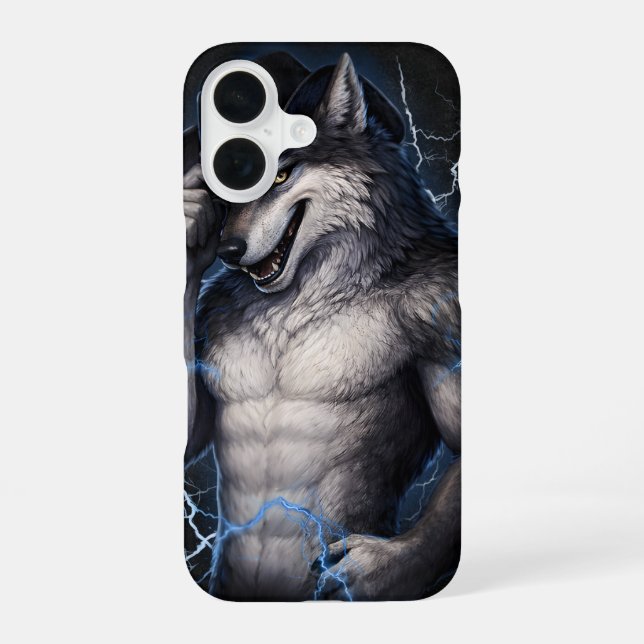No More Mr Nice Guy Funny Alpha Wolf Meme Brainrot iPhone 16 Case (Back)