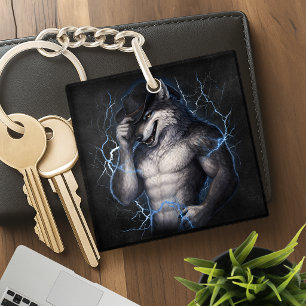 No More Mr Nice Guy Funny Alpha Wolf Meme Brainrot Key Ring