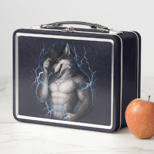 No More Mr Nice Guy Funny Alpha Wolf Meme Brainrot Metal Lunch Box