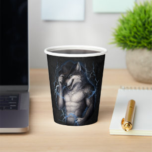 No More Mr Nice Guy Funny Alpha Wolf Meme Brainrot Paper Cups
