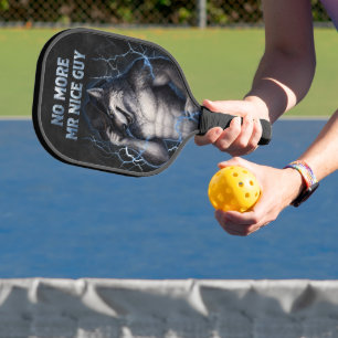 No More Mr Nice Guy Funny Alpha Wolf Meme Brainrot Pickleball Paddle