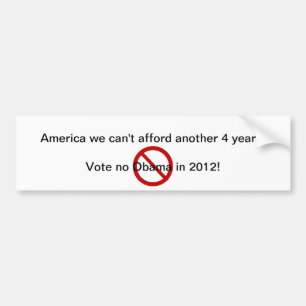 NO MORE OBAMA BUMPER STICKER