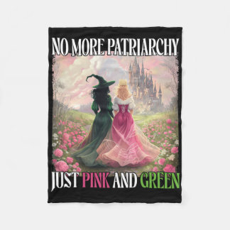 No More Patriarchy Just Pink Green Witch Halloween Fleece Blanket