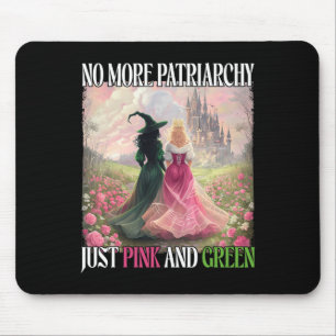 No More Patriarchy Just Pink Green Witch Halloween Mouse Pad