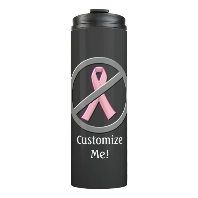 No More Pink Breast Cancer Ribbons Water Bottle (Front)