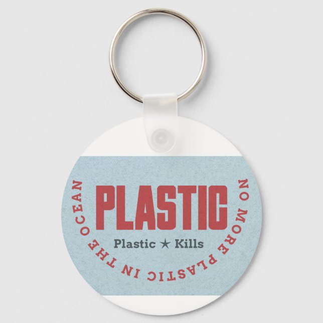 No more plastic in the ocean | Ocean pollution Key Ring (Front)