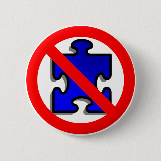 No More Puzzle Pieces for Autism. 6 Cm Round Badge (Front)