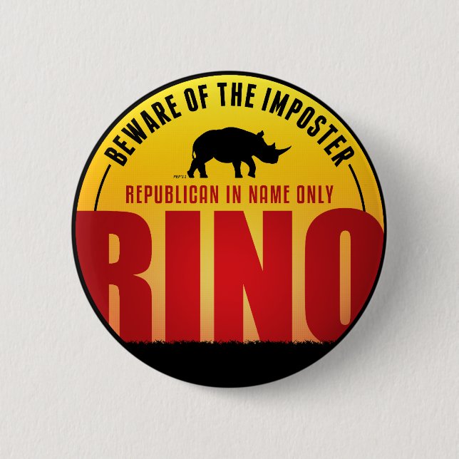 No More RINO's 6 Cm Round Badge (Front)