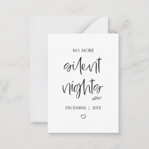No More Silent Nights   Baby Announcement Card