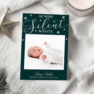 No More Silent Nights Christmas Birth Announcement