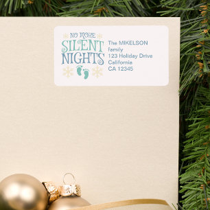  No More Silent Nights Christmas Pregnancy Label