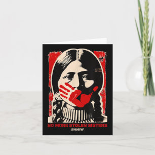 No-more Stolen Sister Red Hand Mmiw Awareness Amer Card